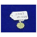 Peridot Cluster Sterlight Silver Pendant