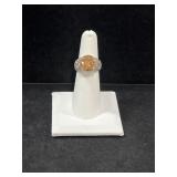 STERLING SILVER FILAGREE & CITRINE RING -