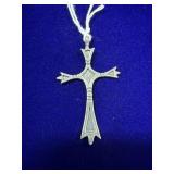 NAVAJO STERLING SILVER CROSS PENDANT - WEIGHS