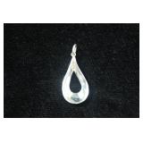 Sterling Silver Open Teardrop Pendant