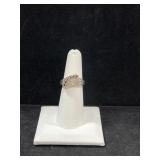 STERLING SILVER & BLUE SAPPHIRE COCKTAIL RING -
