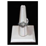 Sterling Silver Oval Milky Gemstone Ring