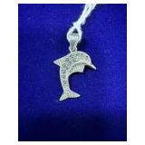 STERLING SILVER DOLPHIN PENDANT W/ MARCASITE OR