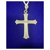 LARGE STERLING SILVER CROSS PENDANT - WEIGHS