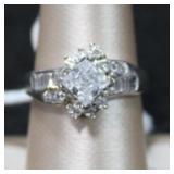 Brilliant Sterling Silver CZ Princess Cut Ring