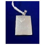 STERLING SILVER RECTANGULAR LOCKET PENDANT W/