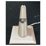 Sterling Silver Oval CZ Engagement Ring