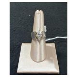 Marquise Cut CZ Sterling Silver Engagement Ring