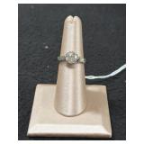 Sterling Silver Round Cut CZ Engagement Ring