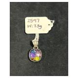 STERLING SILVER DICHROIC GLASS PENDANT - WEIGHS