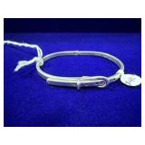 VTG STERLING SILVER BELT BUCKLE BANGLE BRACELET