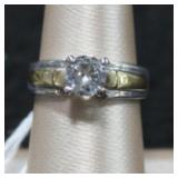 Two Tone Diamond Engagement Ring