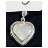 STERLING SILVER HEART LOCKET PENDANT W/