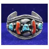 Native American Navajo Sterling Cuff Bracelet