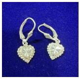 PAIR OF BEVERLY HILLS 925 STERLING SILVER HEART