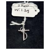 STERLING SILVER CROSS PENDANT CUBIC ZIRCONIA