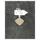 STERLING SILVER VTG MARCASITE HEART PENDANT -