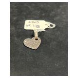 STERLING SILVER MARCASITE HEART PENDANT - WEIGHS