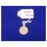 Natural Round Jasper Cabochon 925 Pendant
