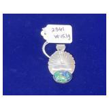 Sterling Silver Oval Azurite Gemstone Pendant