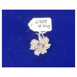 Sterling Silver Filigree Flower Brooch