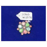 Southwestern Style 925 Cluster Brooch