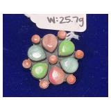 Southwestern Style 925 Cluster Brooch