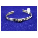 Navajo Sterling Silver Cuff w/ Agate Stone