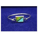Navajo Inlaid Sterling Silver Bracelet