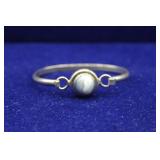 Sterling Silver Pearl Like Stone Bracelet