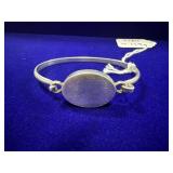STERLING SILVER ENGRAVABLE OVAL DISC BANGLE