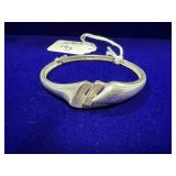 STERLING SILVER HINGED BANGLE BRACELET W/ LAYERED