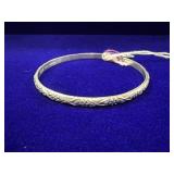 STERLING SILVER BANGLE BRACELET W/ EMBOSSED