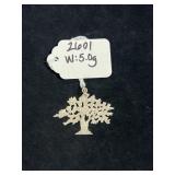 STERLING SILVER TREE PENDANT W/ SMALL OPAL