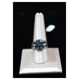 Mystic Topaz Round Cut Sterling Silver Ring