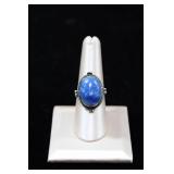 Sterling Silver Oval Lapis Lazuli Ring
