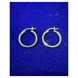 PAIR OF SMALL GOLD-TONED STERLING SILVER HOOP