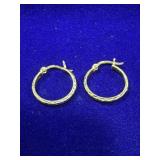 PAIR OF GOLD VERMEIL STERLING SILVER HOOP