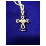 KABANA STERLING SILVER CROSS OF HEARTS CAGED