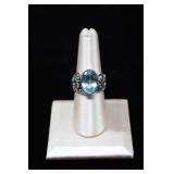 Retired Brighton Dive Rocks Blue Topaz Ring 925