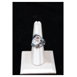 Sterling Sculptural Tulip-Inspired Bypass Ring