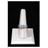 Sterling Multi-Row Bar Set Diamond Band Ring