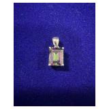 STERLING SILVER & MYSTIC TOPAZ PENDANT - WEIGHS