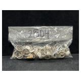 50 Sterling Silver Rings Various Sizes - Weighs