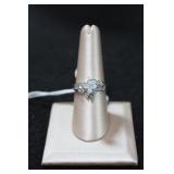 Brilliant Sterling Silver CZ Princess Cut Ring