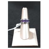 Michelle Albala 925 Channel Amethyst Band Ring