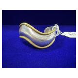 VTG TAXCO MEXICO TWO-TONE WAVE CUFF BRACELET MADE