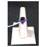 Sterling Silver Ring w/ Vibrant Purple Gem