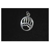 Sterling Silver Bear Claw Cut Out Charm