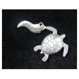 Sterling Silver Cayman Islands Sea Turtle Pendant